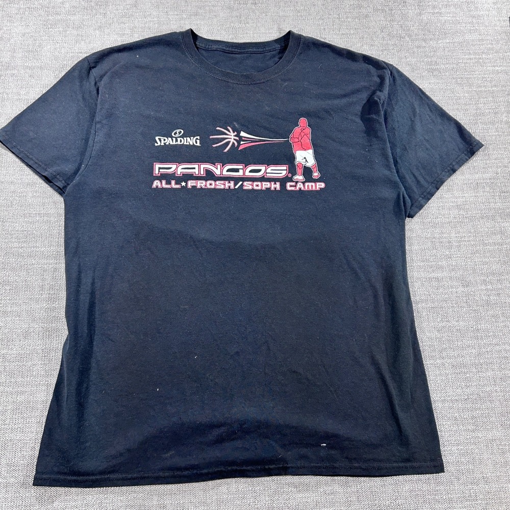 Spalding T-Shirt Mens XL Black Good Pangos All Frosh Soph Camp Basketball